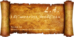 Löwentritt Antónia névjegykártya